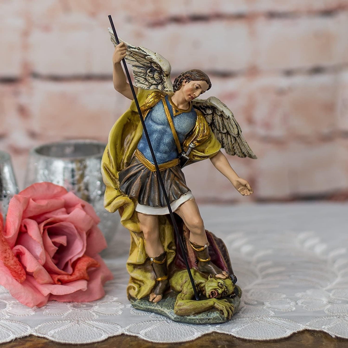 Joseph's Studio Renaissance Collection by Roman Exclusive St. Michael The Archangel Defeating Satan Figurine, 7.25-Inch