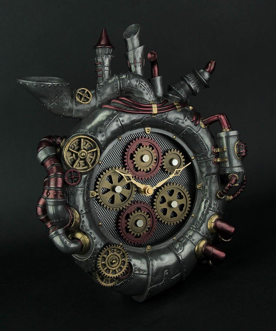 Veronese Magnum Opus Steampunk Style Wall Clock With Moving Gears