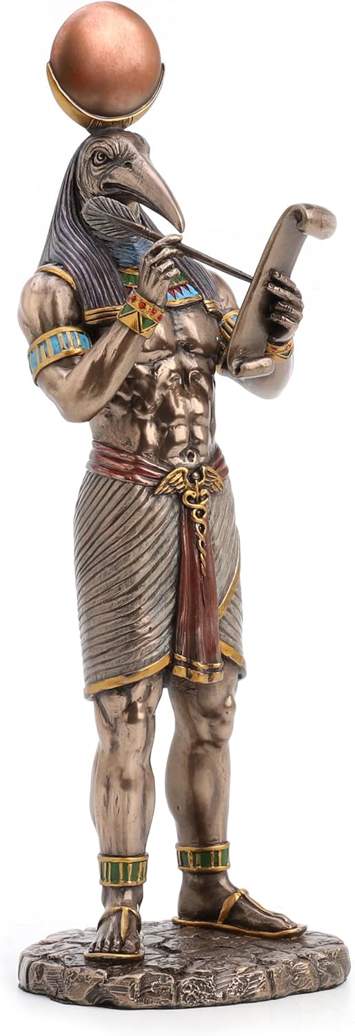 Veronese Design Thoth Egyptian God of Writing and Wisdom with Papyrus Statue