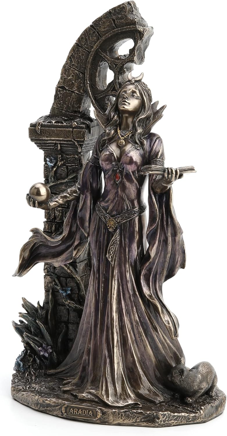 Veronese Design Aradia The Wiccan Queen of Witches Cold Cast Resin Antique Bronze Finish Statue