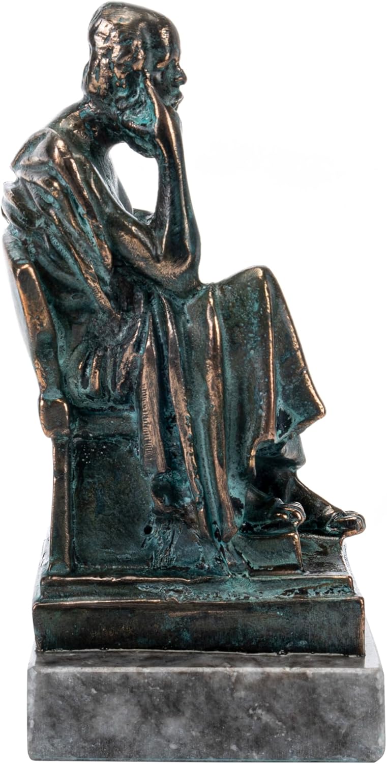 Socrates Ancient Greek Philosopher Bronze Sculpture Statue with Marble Base 5.5 inches (14 cm)