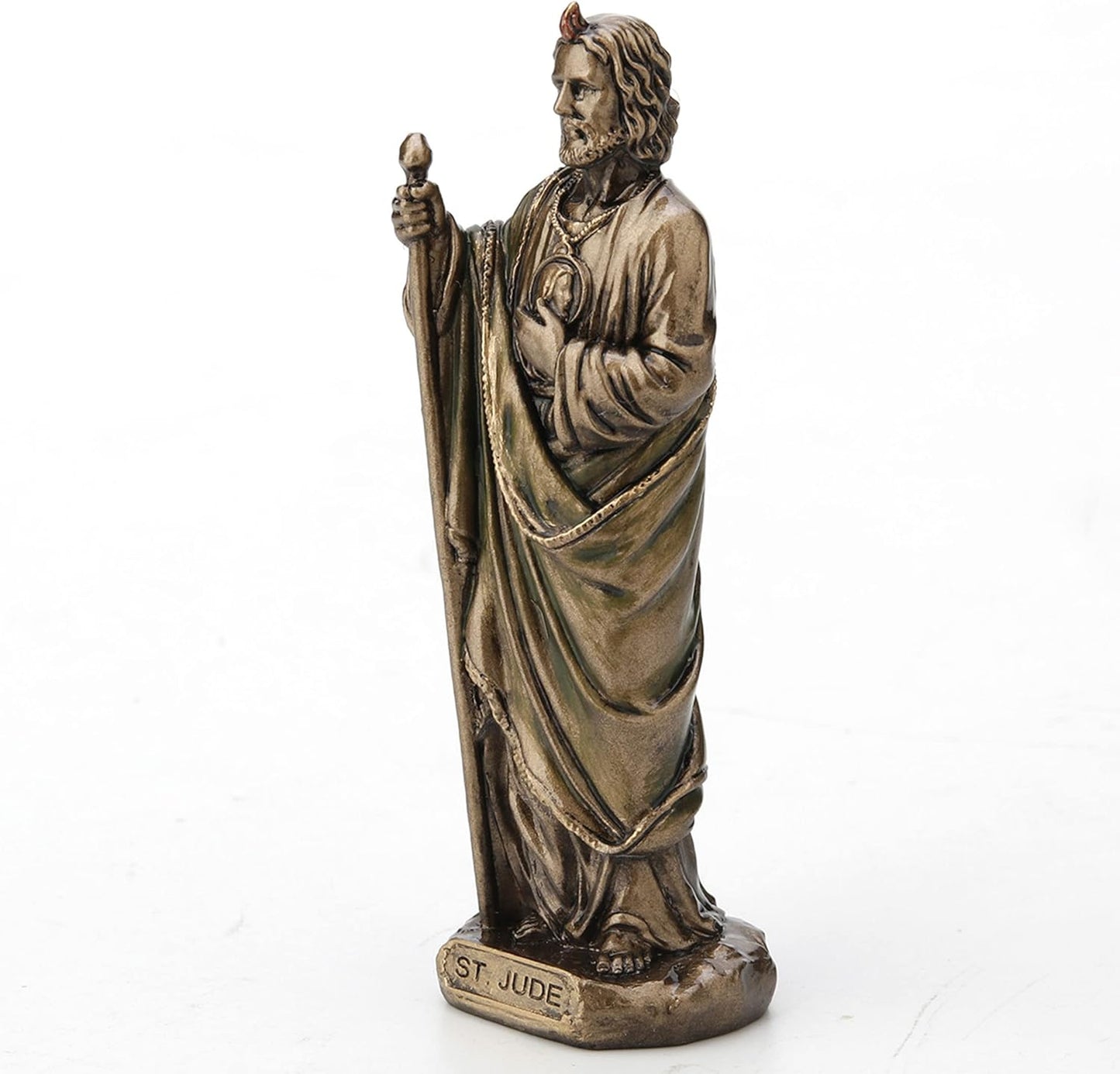 Veronese Design 3 3/8" Saint Jude The Apostle Resin Miniature Statue Hand Painted Bronze Finish