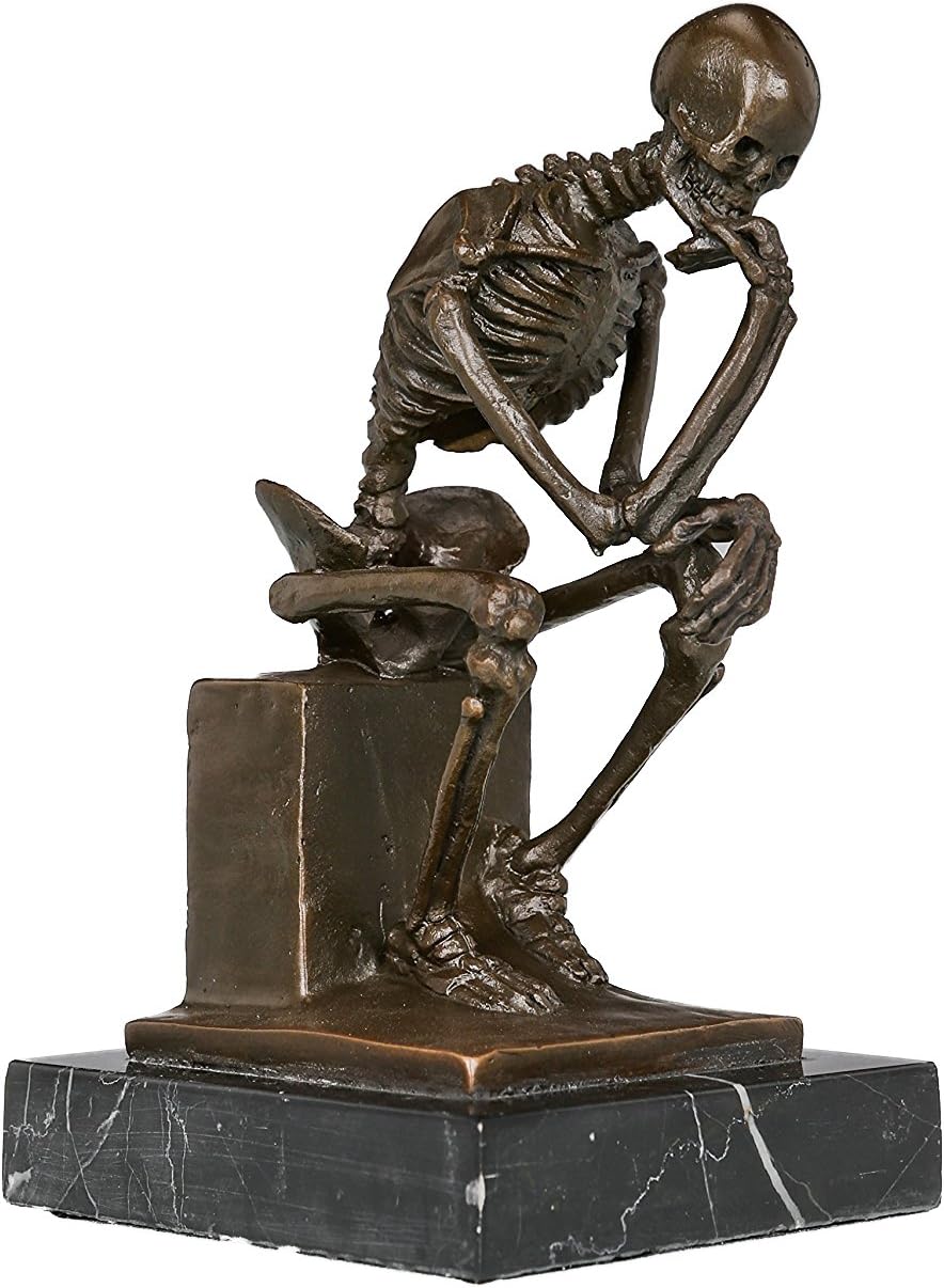 Skeleton Thinker TPE-998 Bronze Statues Sculptures Home Decor
