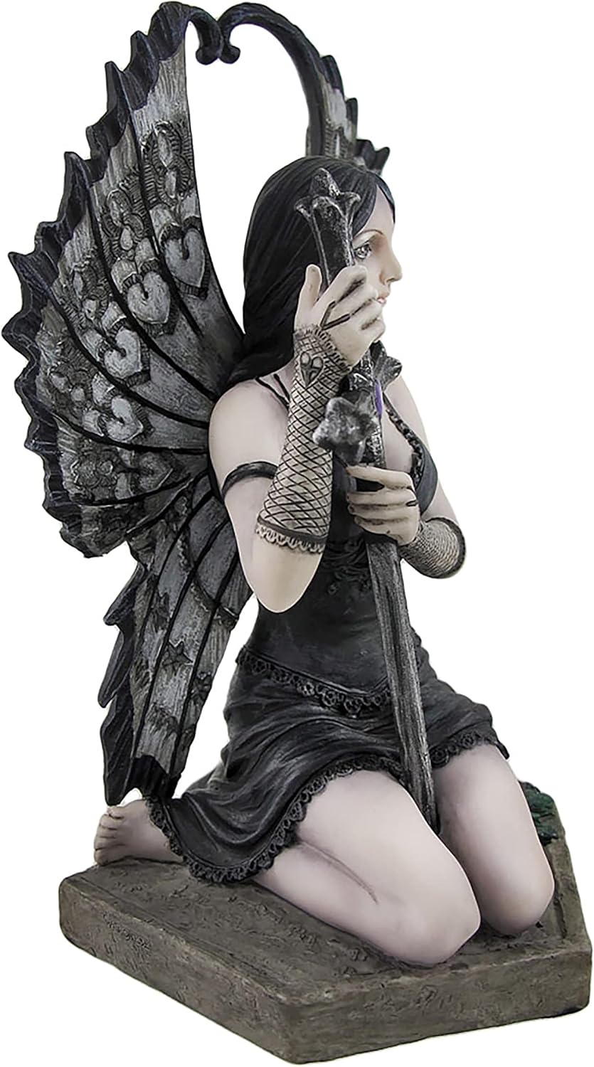 Veronese Design Anne Stokes' 'Lost Love' Hand Painted 6.25-Inch Mourning Fairy Cast Resin Statue - Crafted in Exquisite Detail - Ideal for Gothic and Dark Art Enthusiasts