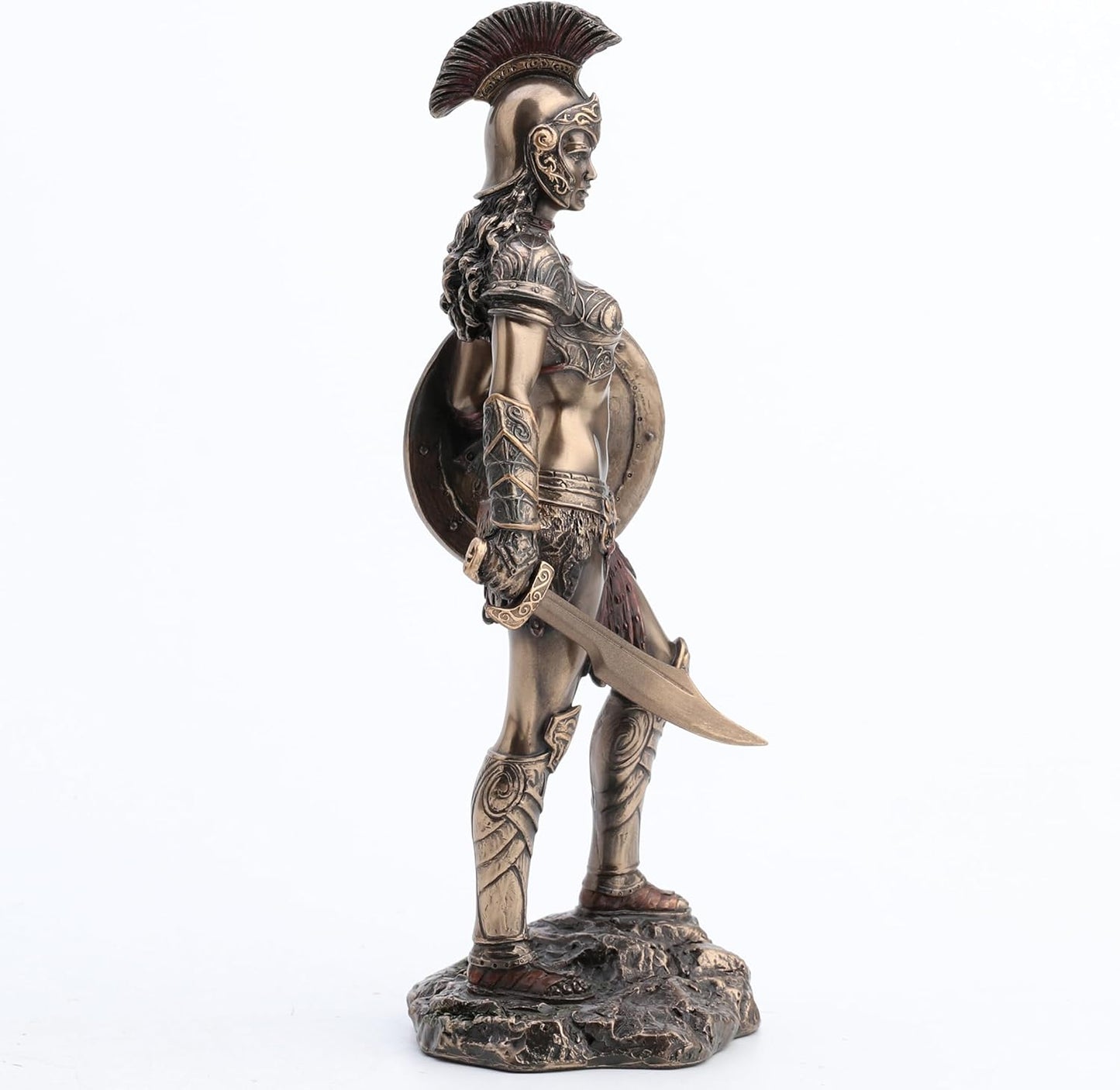 Veronese Design 9" Tall Amazon Warrior Wielding Sword and Shield Cost Cast Bronzed Resin Sculpture Collectible Figurine Greek Roman Spartan Gift
