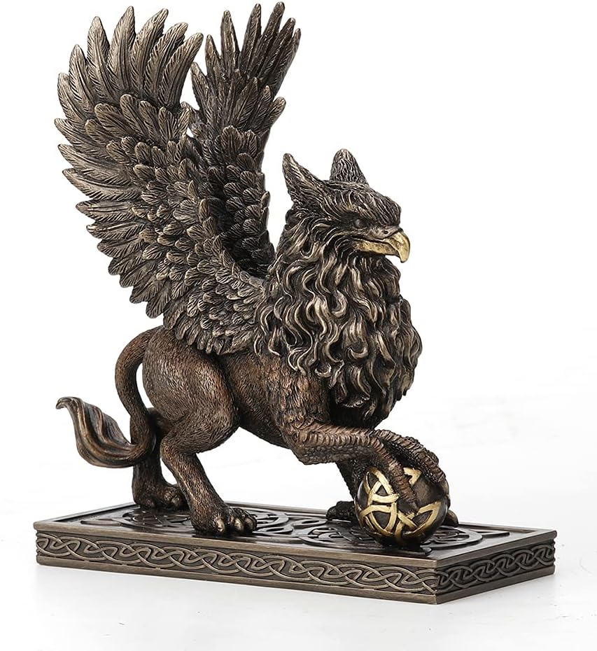 Veronese Design 7 1/2" Tall Celtic Griffin Claw On Sphere Resin Sculpture Hand Painted Bronze Figurine