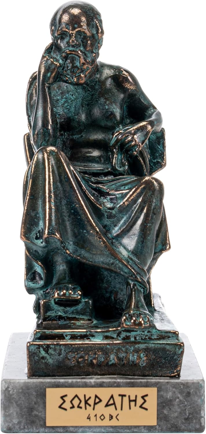 Socrates Ancient Greek Philosopher Bronze Sculpture Statue with Marble Base 5.5 inches (14 cm)