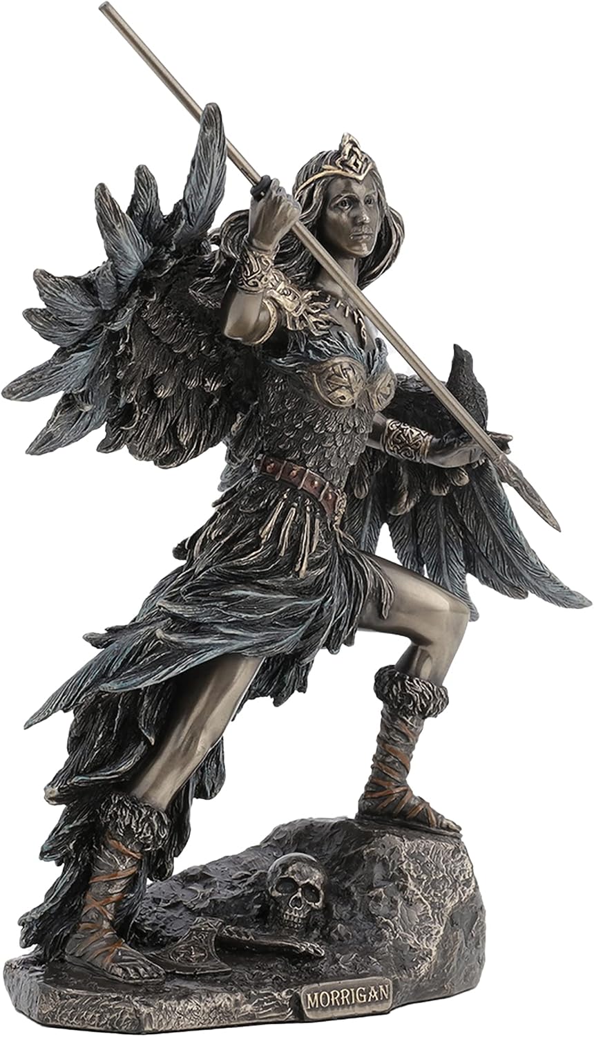 Veronese Design The Morrigan Celtic Phantom Queen Goddess of Battle Bronze Finish Statue, Length 8 5/8 x Width 4 3/8 x Height 8 5/8 (Inch) (WU77827A4)