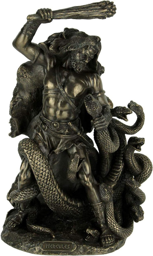 Veronese Design Bronze Finish Hercules Second Labor Slaying of Hydra Statue