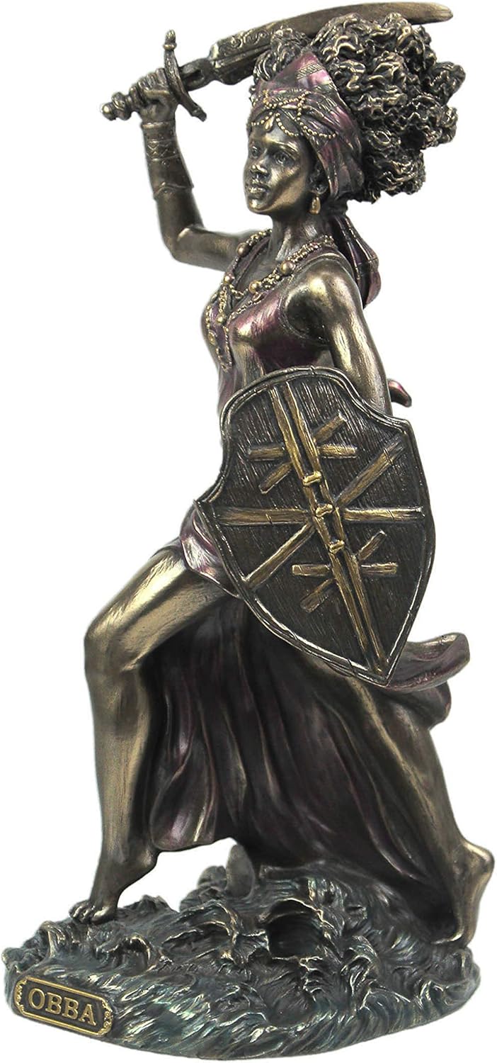 Veronese Design Bronzed Finish Obba Orisha of Marriage and Transformation Statue