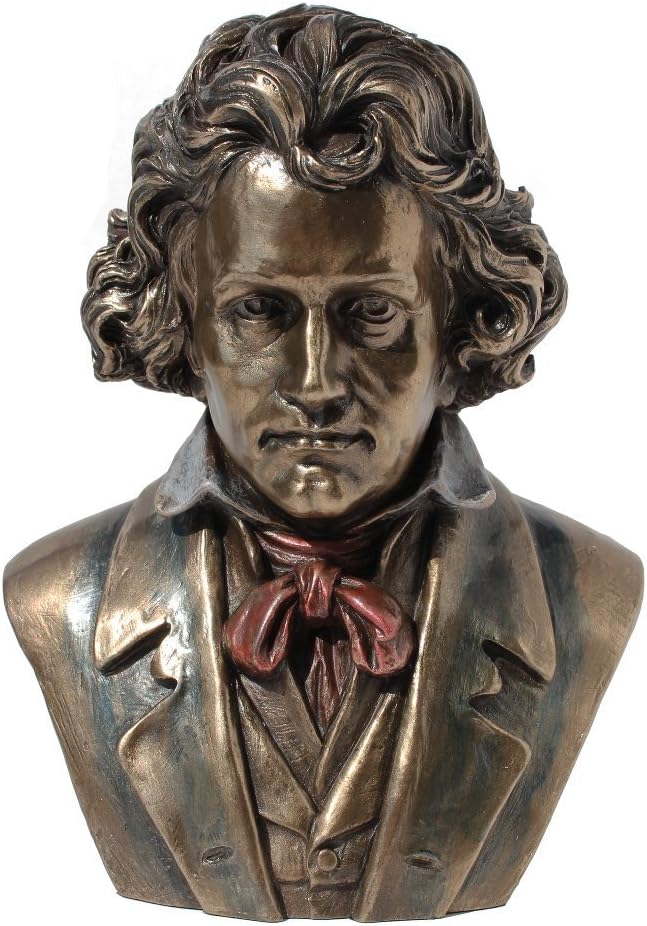 Veronese Design Ludwig Van Beethoven Bust Cold Cast Resin Antique Bronze Finish Statue Realistic Figurine