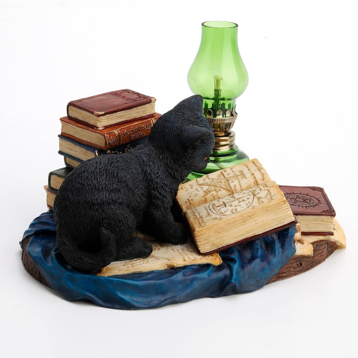 Veronese Design 4 1/2 Inch Ferocious Kitty Magician Oil Lamp Handpainted Resin Cat Figurine