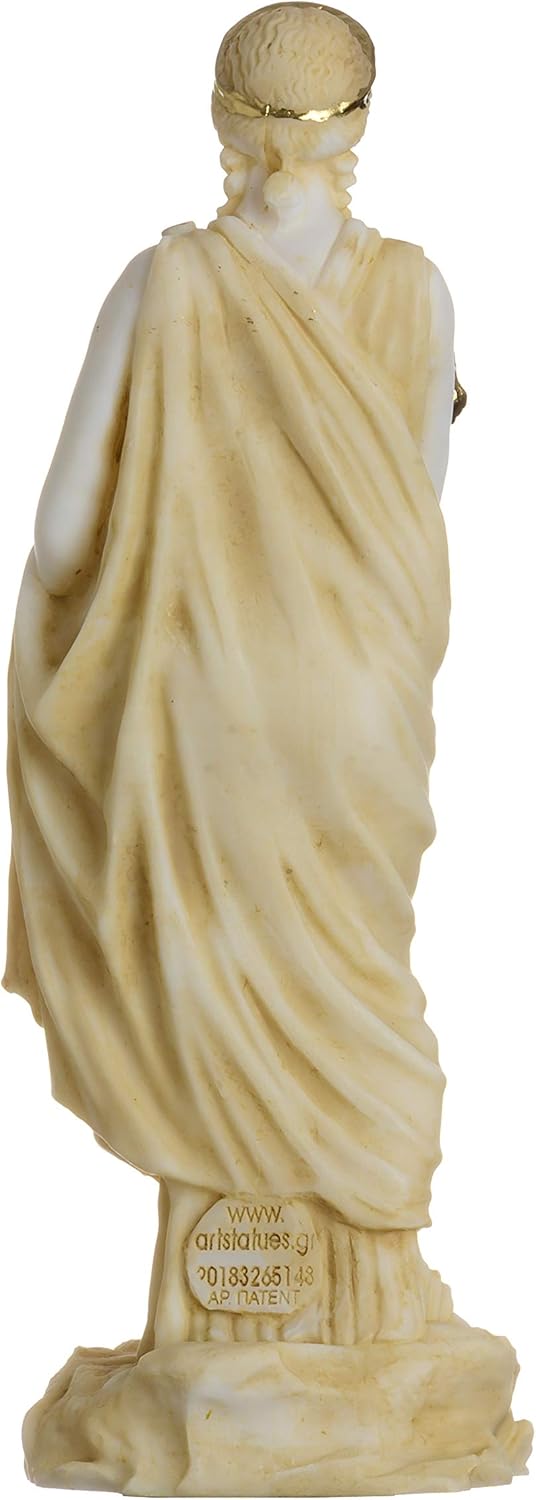 BeautifulGreekStatues Demeter Goddess of the harvest and agriculture Alabaster Statue Gold Tone 6.7"