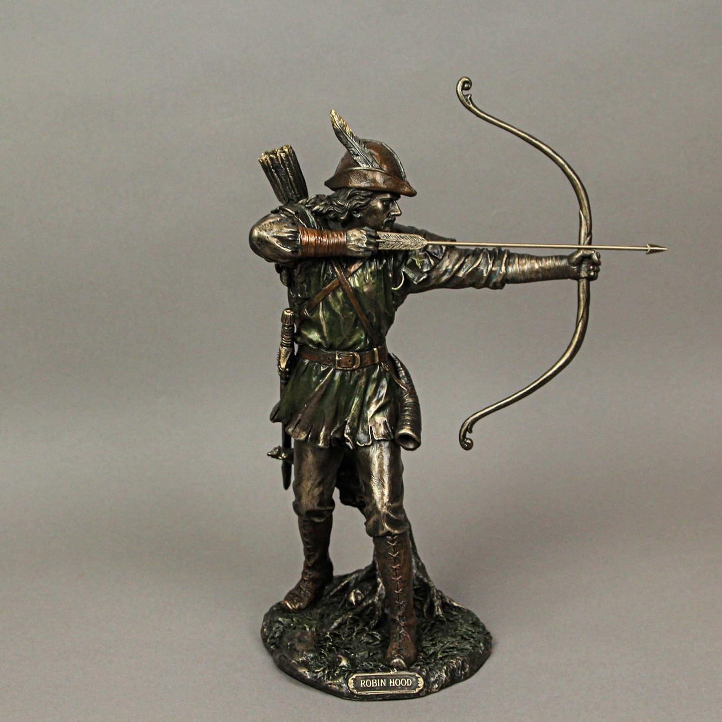 Veronese Design Robin Hood Shooting Arrow Bronze Finish Statue 12 Inches Tall