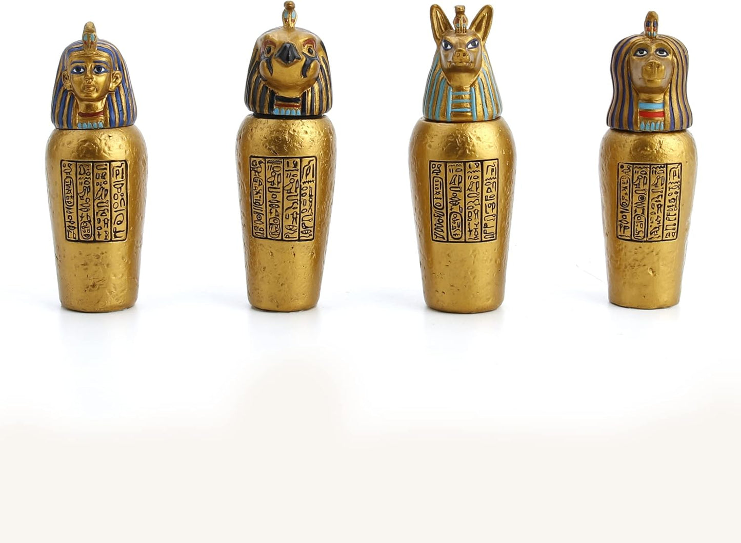 Veronese Design 3 1/2" Egyptian Canopic Jars Miniatures (Set of Four) Resin Figurine
