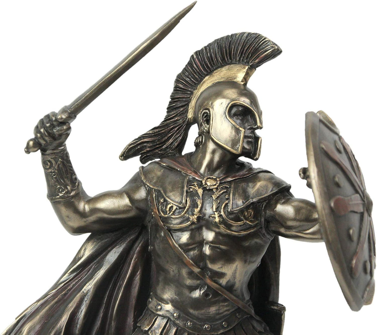 Veronese Design 9 5/8 Inch Greek Hero Achilles Battle Stance Cold Cast Resin Antique Bronze Finish Statue Home Decor