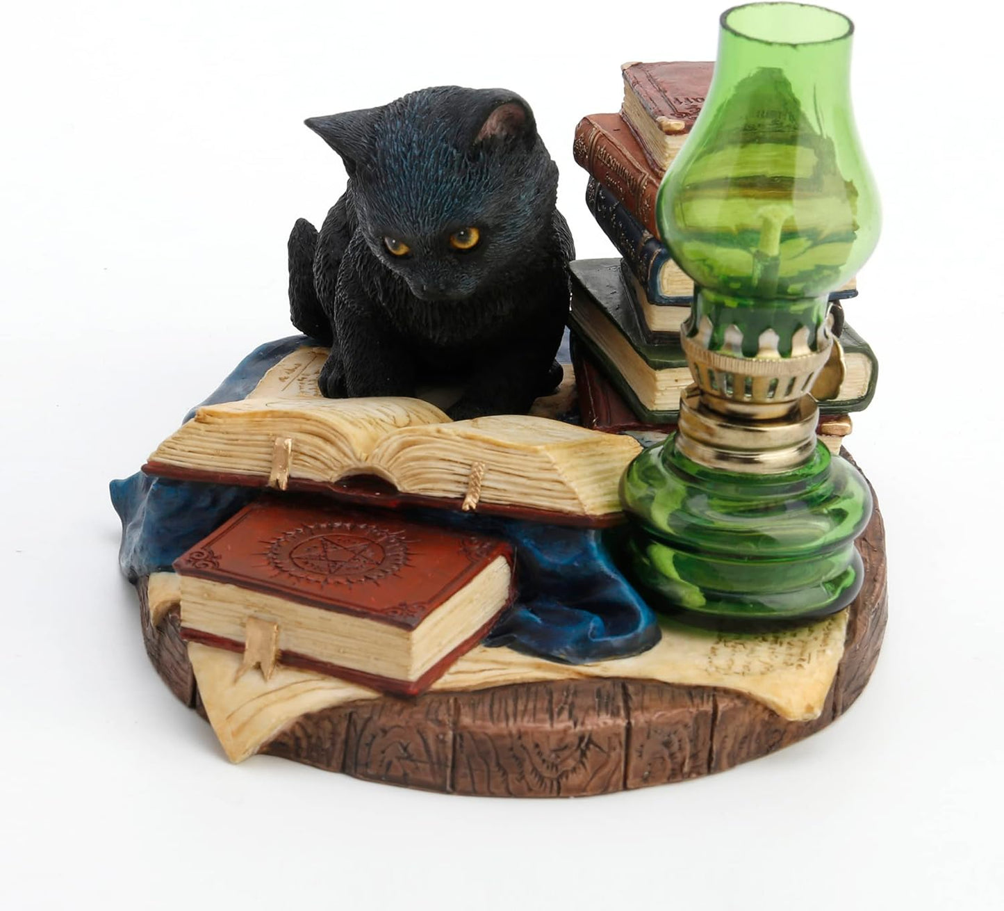 Veronese Design 4 1/2 Inch Ferocious Kitty Magician Oil Lamp Handpainted Resin Cat Figurine