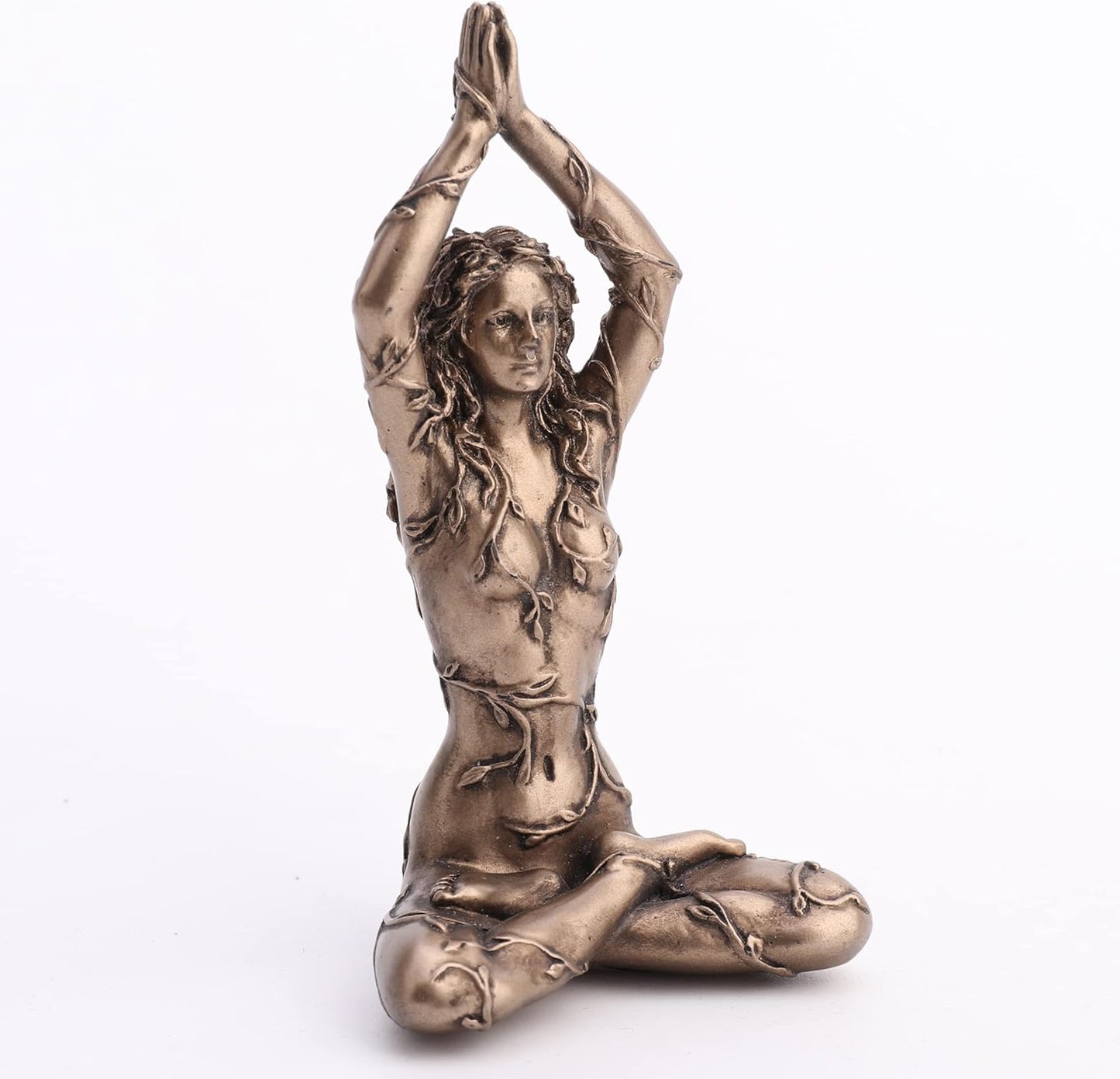 Veronese Design 3 3/8" Earth Spirit Gaia Lotus Pose Resin Figurine Hand Painted Bronze Finish