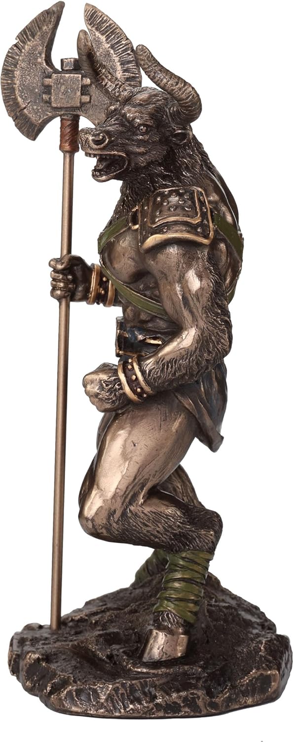 Veronese Design 6 3/4 Inch Minotaur The Greek Labyrinth Beast Resin Sculpture Cold Cast Bronze Finish