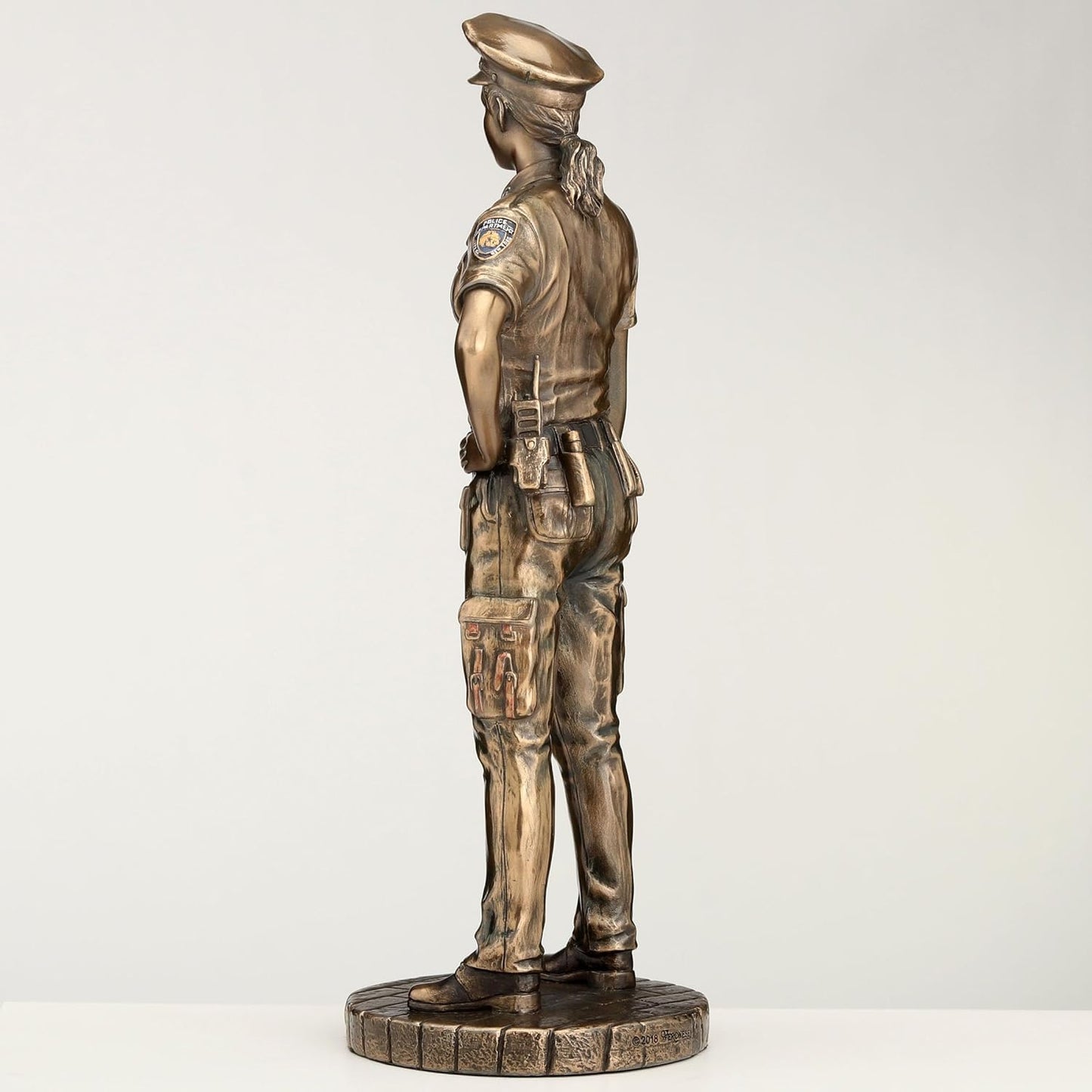 Veronese Design 11 3/8 Inch Police Woman Protect and Serve Police Officer Tribute Statue Cold Cast Resin Bronze Finish
