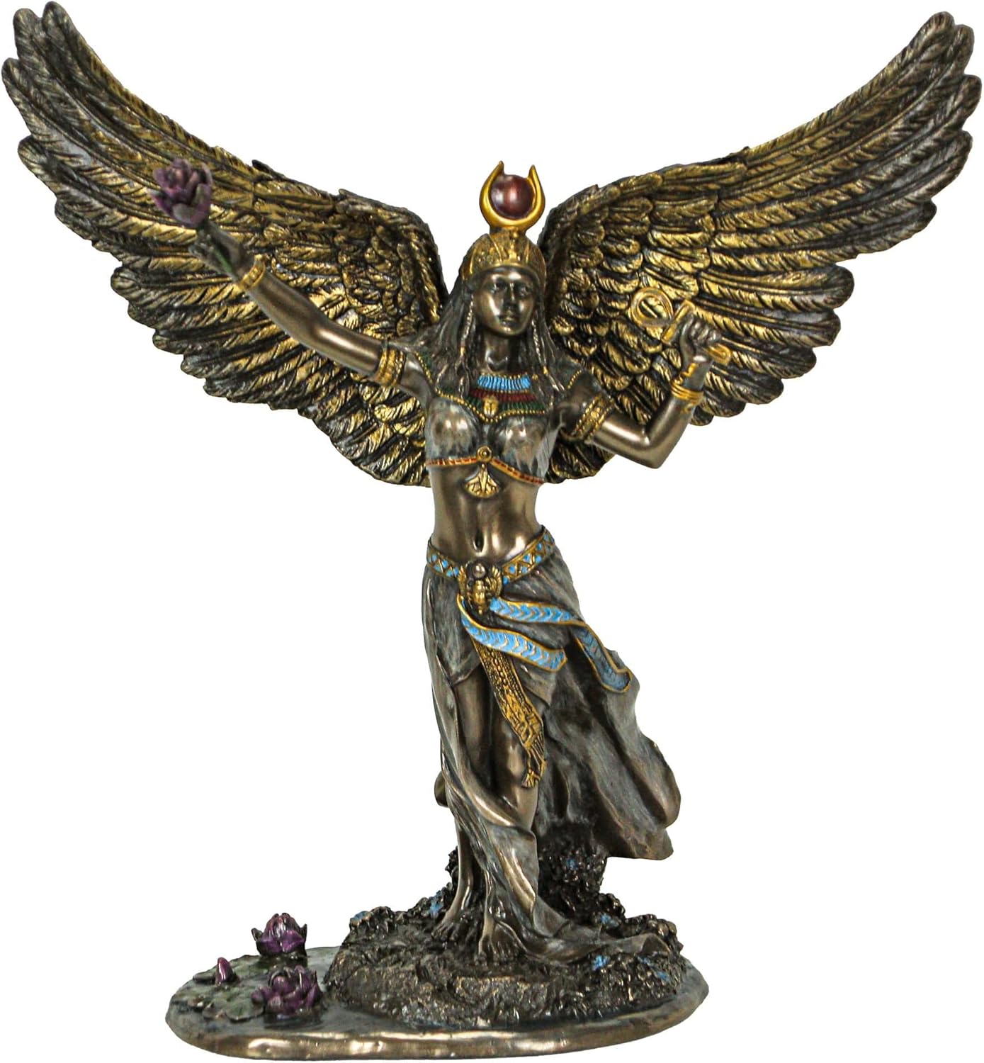 Veronese Design 11 3/8" Egyptian Goddess Isis Resin Sculpture Cast Bronze Finish