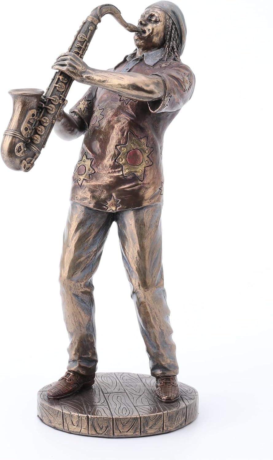 Veronese Design 7 7/8" Street Jazz Musician Saxophonist Resin Figurine Bronze Finish