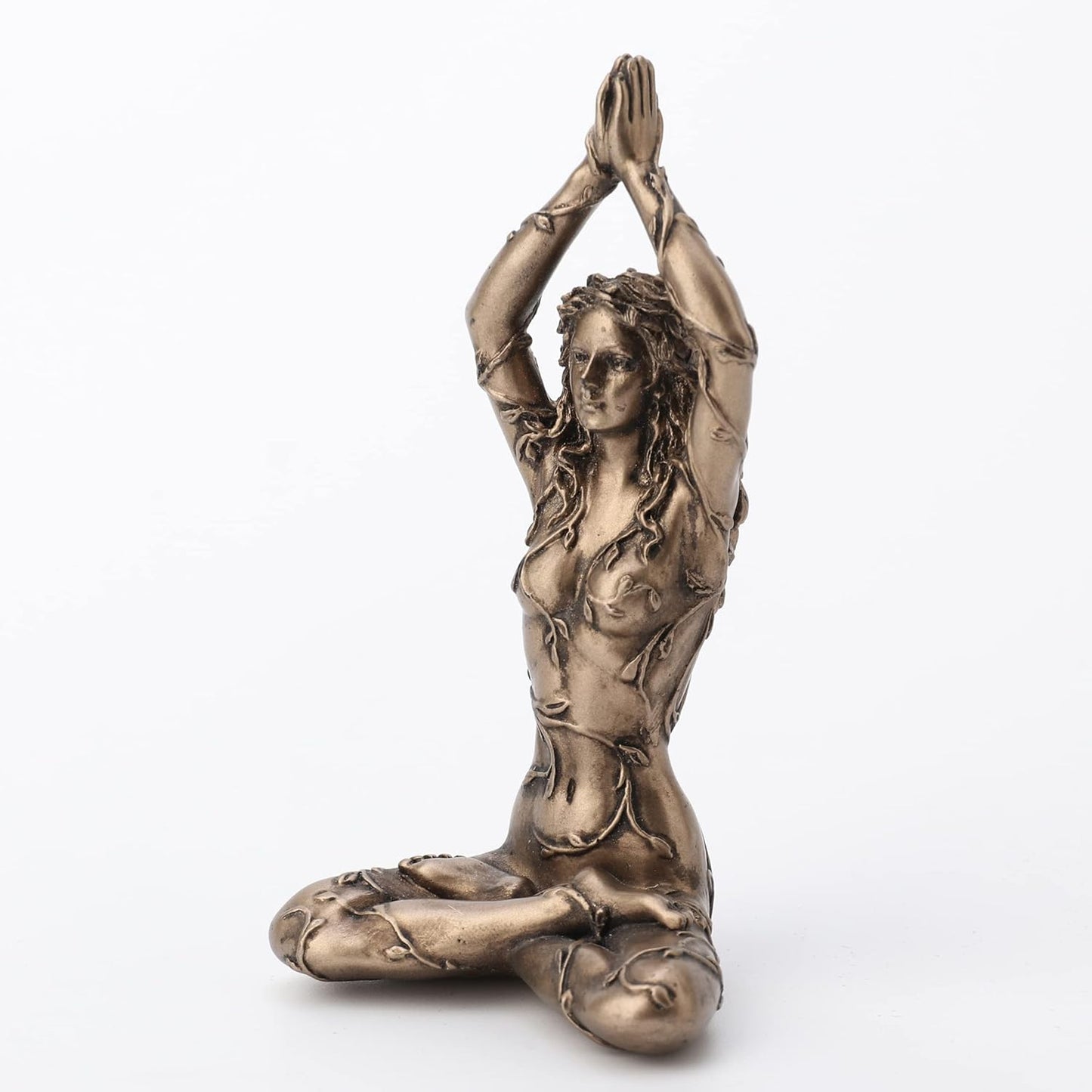 Veronese Design 3 3/8" Earth Spirit Gaia Lotus Pose Resin Figurine Hand Painted Bronze Finish