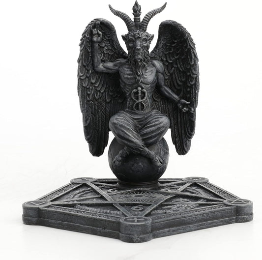 Veronese Design Incense Stick Burner Statue - Resin Pentagram Baphomet Sculpture