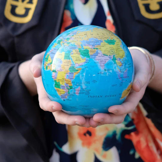 4.5" Mova Globe Blue Political (Buy Now For End of April Delivery)