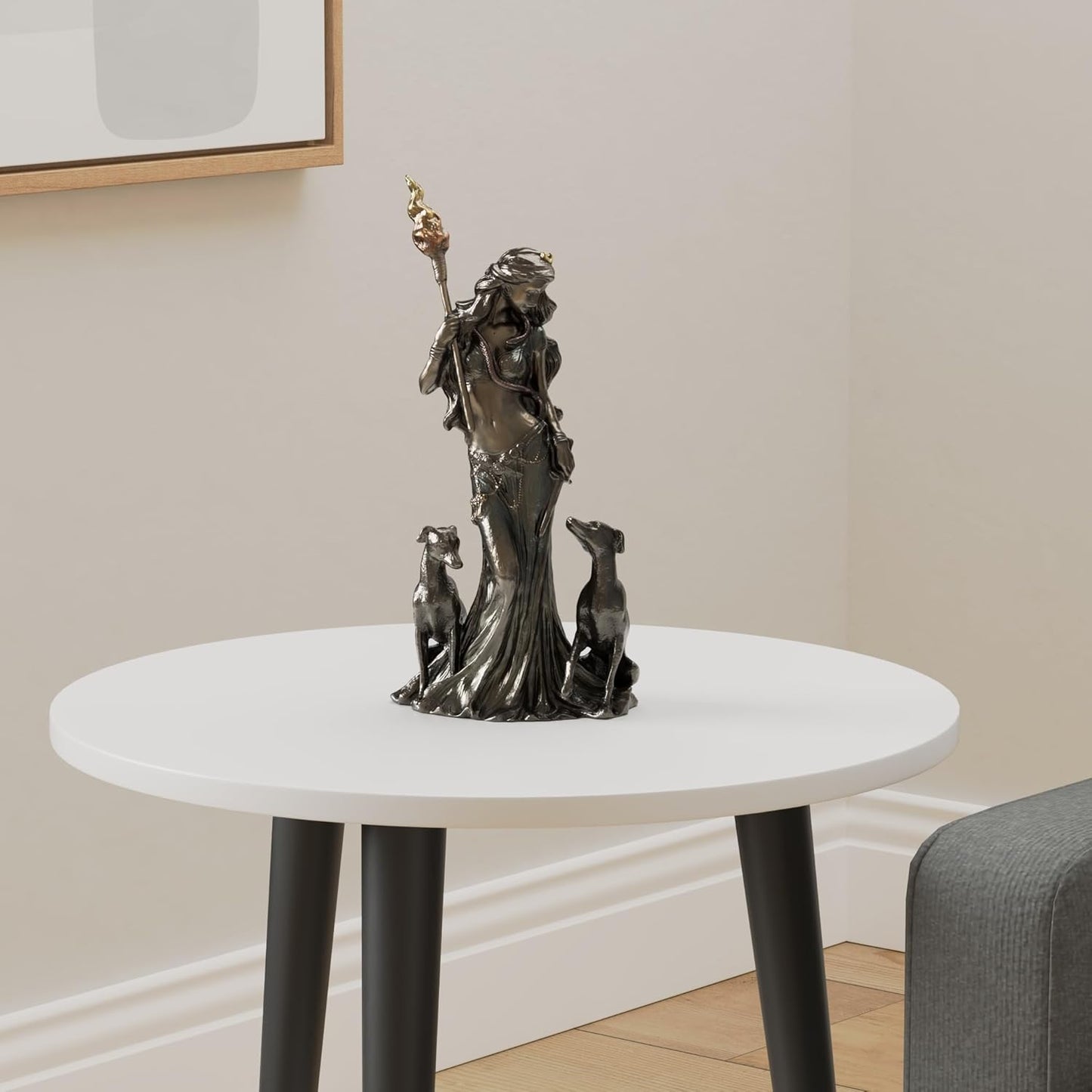 Veronese Design 13 3/8" Tall Cold Cast Resin Antique Bronze Finish Hecate Greek Goddess of Magic with Her Hounds Statue Figurine