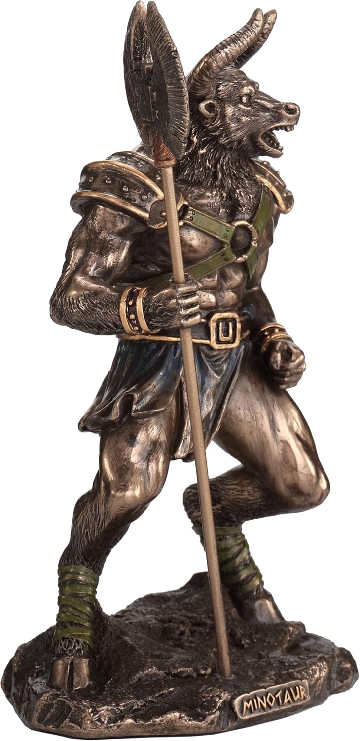 Veronese Design 6 3/4 Inch Minotaur The Greek Labyrinth Beast Resin Sculpture Cold Cast Bronze Finish