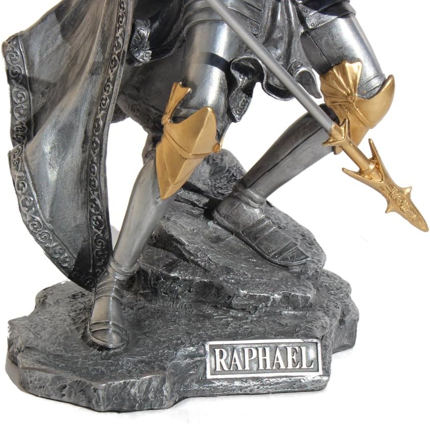 UNICORN STUDIO Veronese Design 13 5/8" Tall Raphael The Archangel Sculpture Religious Gift Figurine Cold Cast Pewter Finish Resin Sculpture