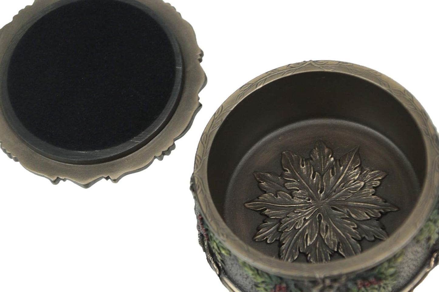 Veronese Design 2 1/2 Inch Green Man Berry Trinket Box Cold Cast Resin Antique Bronze Finish Statue Home Decor