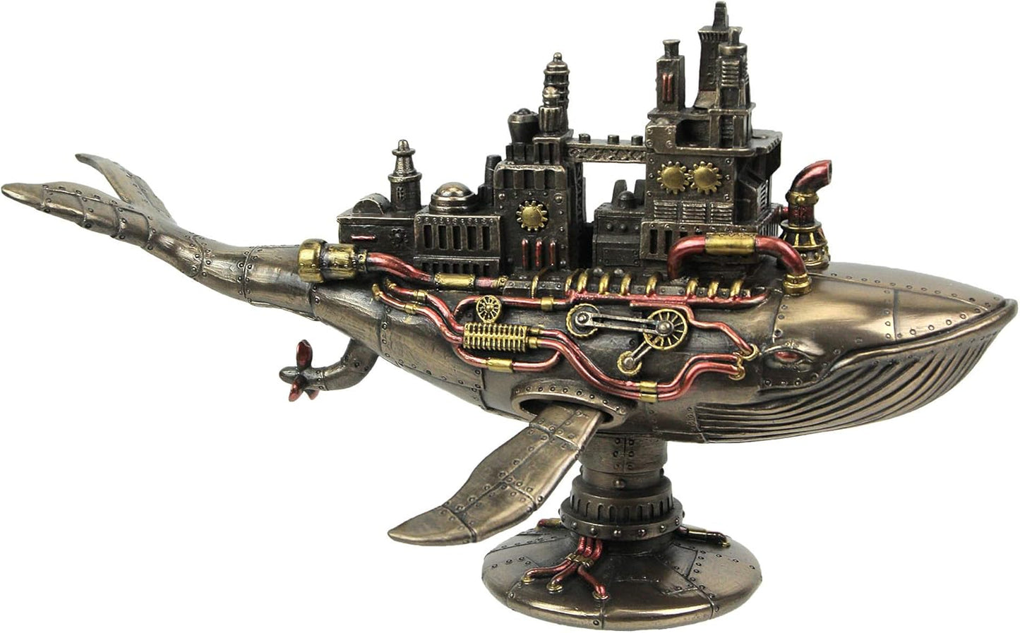 Veronese Design 6 7/8 Inch Steampunk Fifty Two Hertz Galactic Space Colony Whale Cold Cast Resin Bronze Finish Statue Home Decor