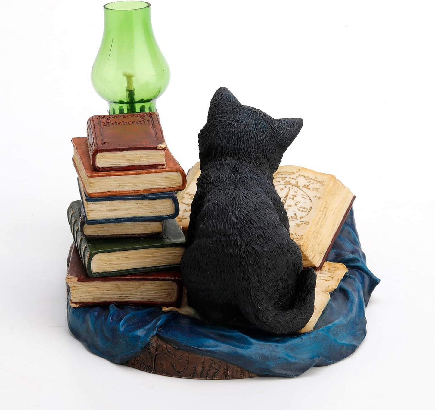 Veronese Design 4 1/2 Inch Ferocious Kitty Magician Oil Lamp Handpainted Resin Cat Figurine