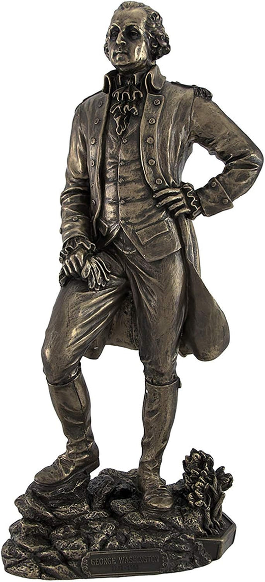 Bronzed President George Washington Standing Triumphantly Statue