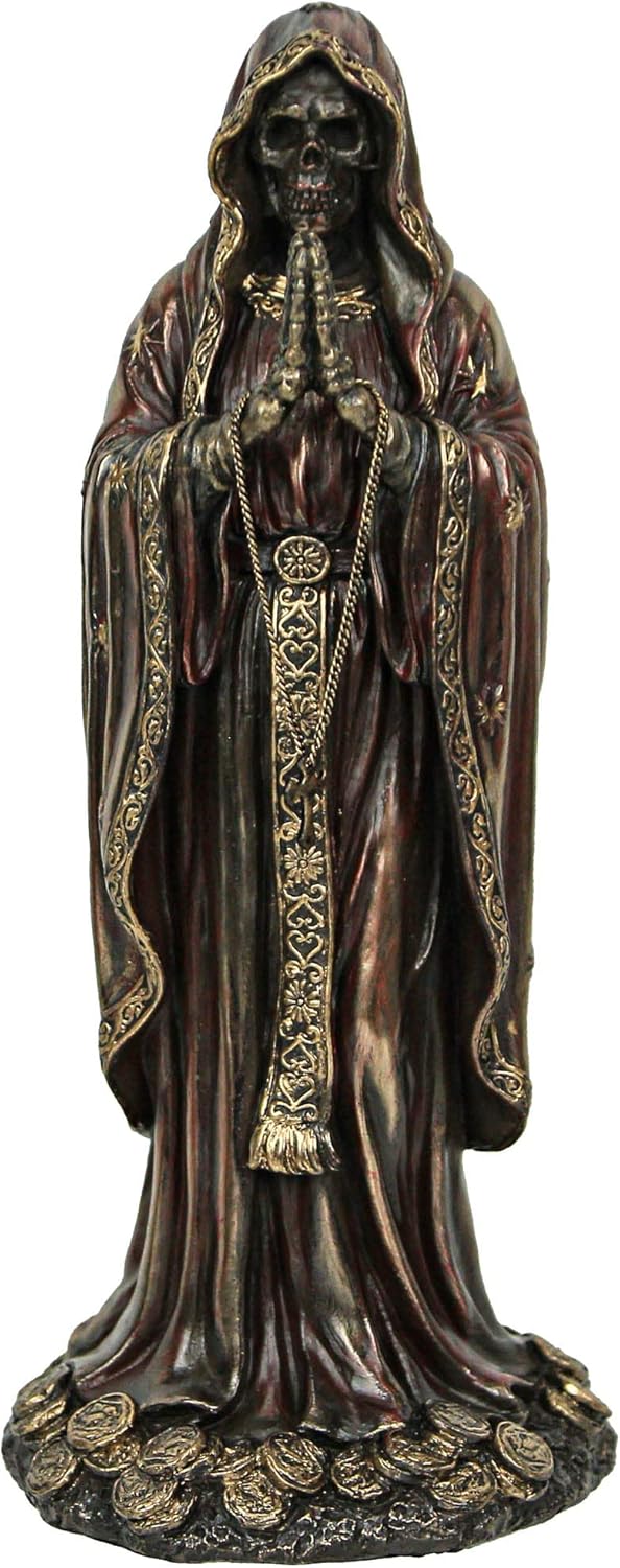Veronese Design Santa MuerteAntique Bronze Finish Praying Angel of Death Statue
