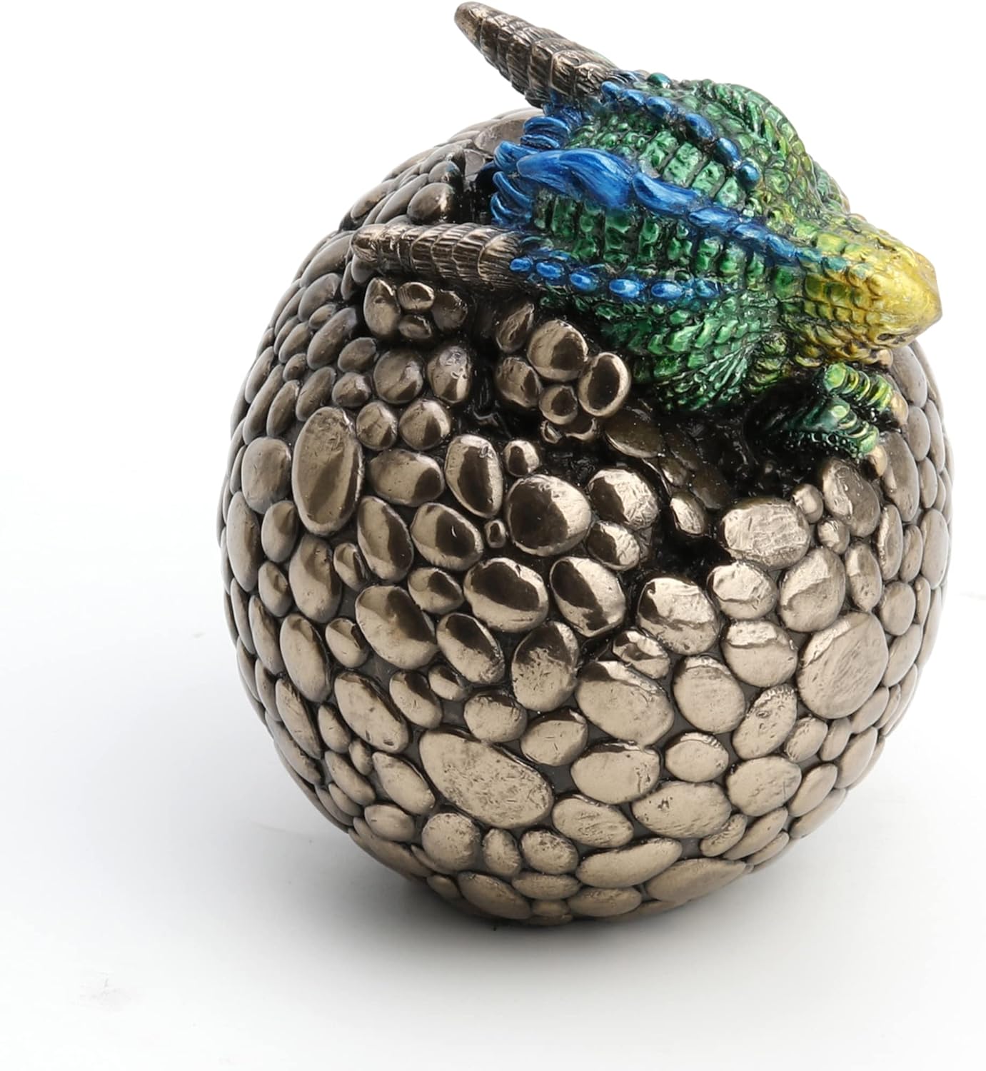 Veronese Design Bronze Finish Dragon Hatchling Figurine with Hand Painted Color Accents