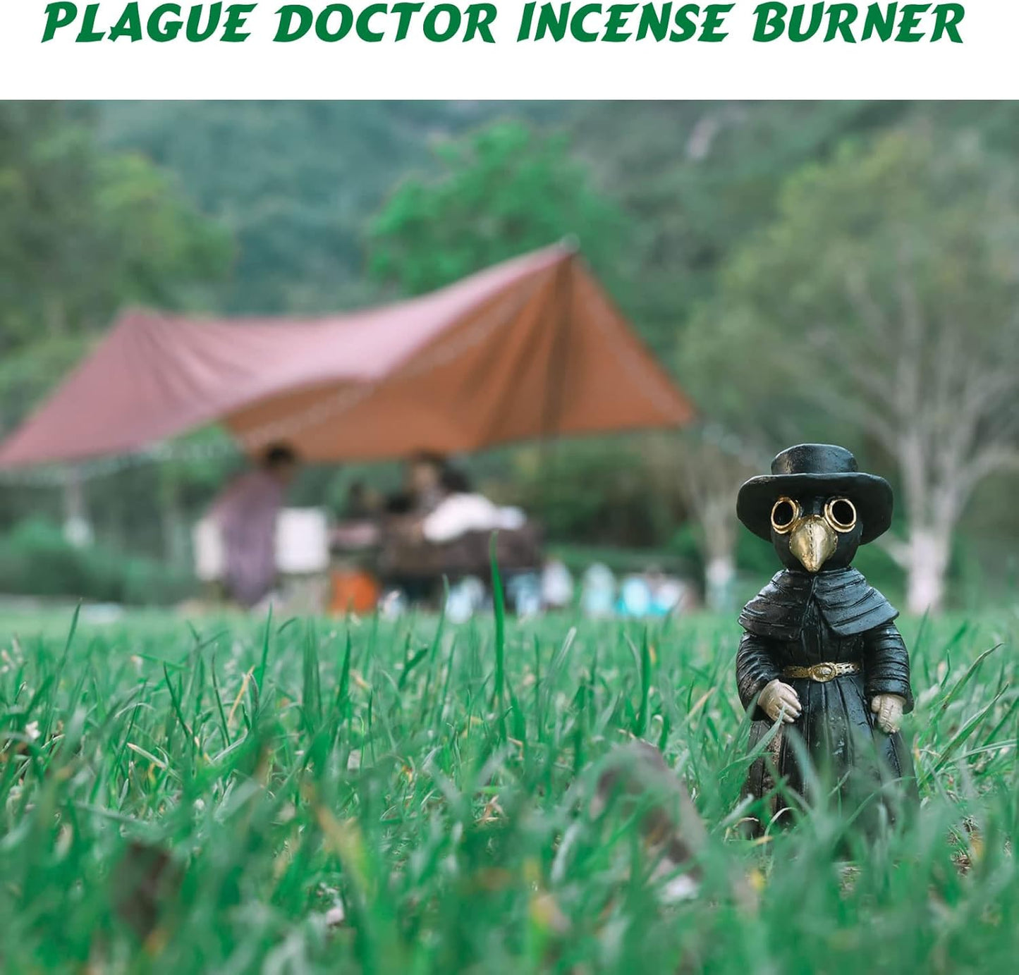 Meyerascal Plague Doctor Incense Burner, Cone Burner Eyes Will Smoke, Ornament Handmade Craftwork Yoga Room, Desktop Resin Home Decoration, Effective Stress & Anxiety Relief. (HKIH001)