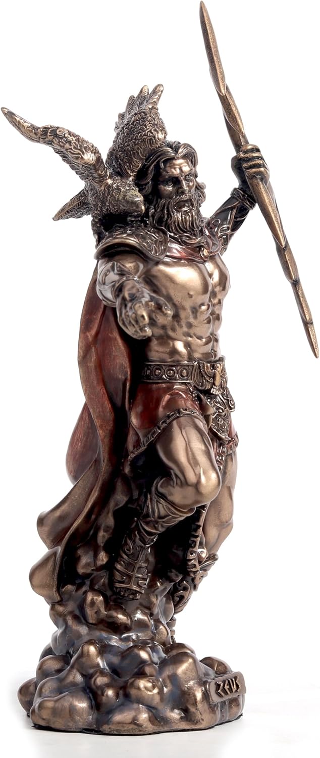 Veronese Design 7 1/2 Inches Zeus The Greek God of The Sky Cold Cast Resin Bronze Finish Sculpture Figurine