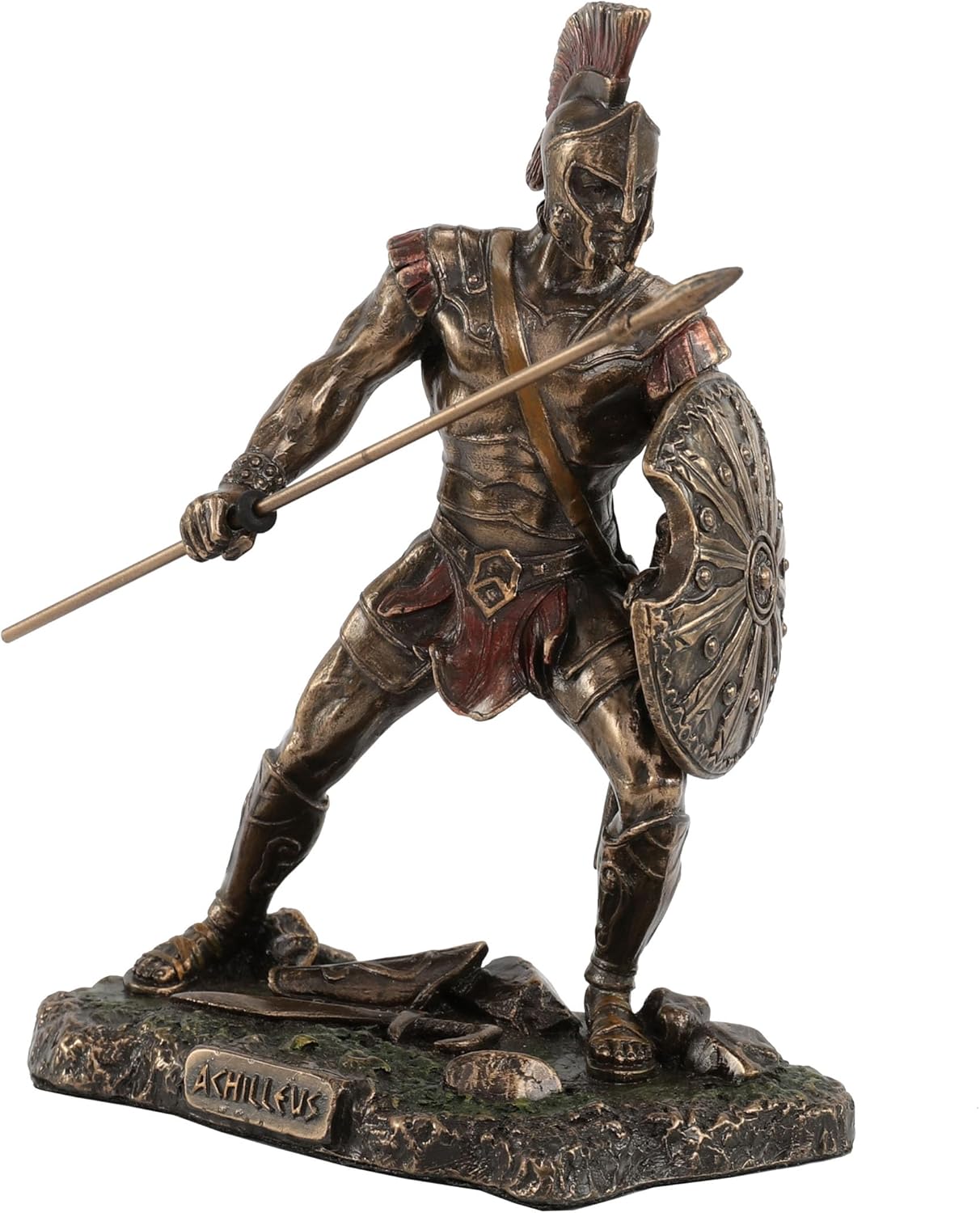 Veronese Design Achilles Rage Trojan War Hero Achilleus Holding Spear and Shield Statue