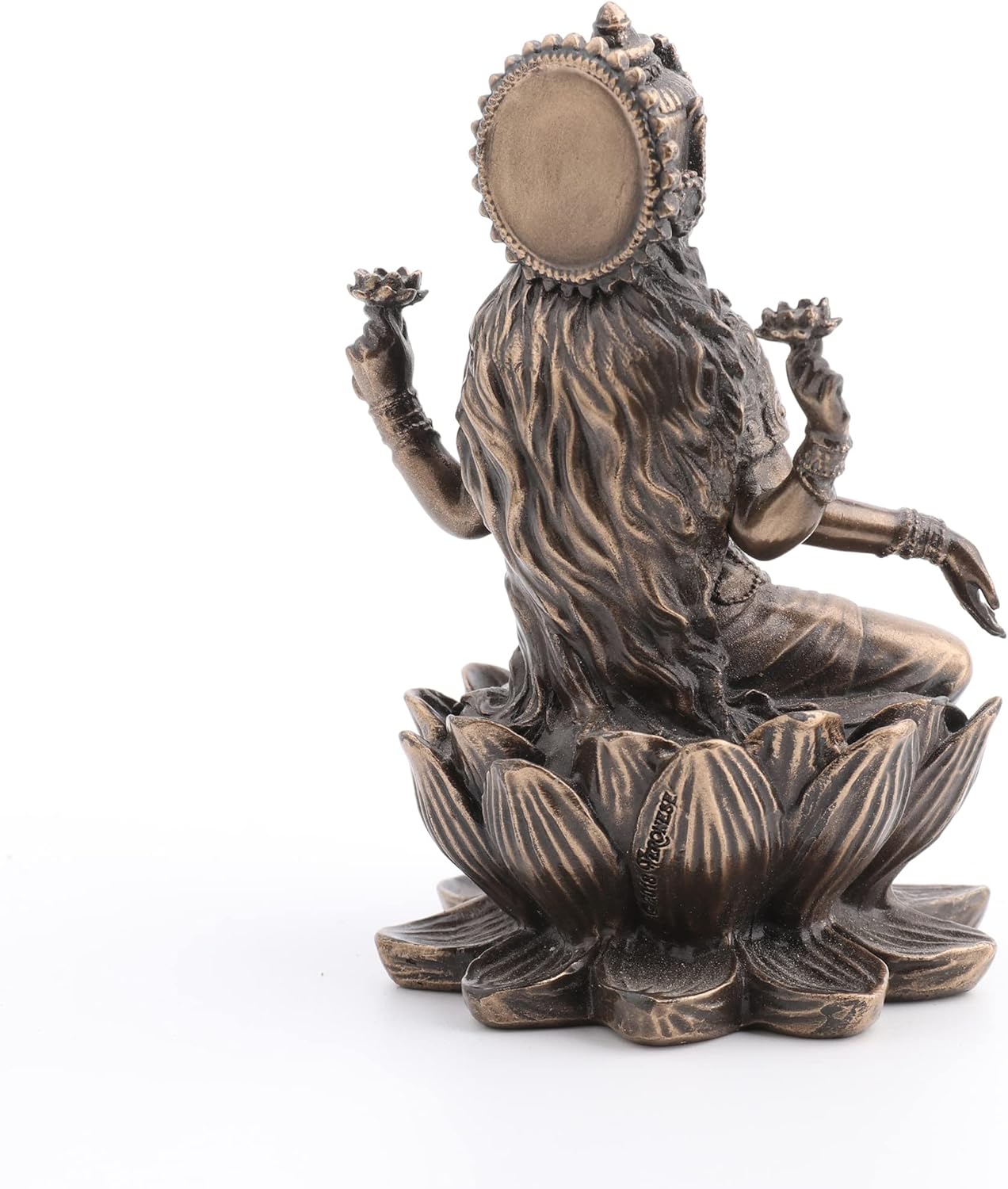 Veronese Design Bronze Finish Lakshmi Hindu Goddess On Lotus Figurine