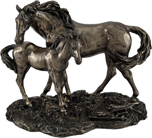 Veronese Design Things2Die4 Mare and Foal Wild Horses Bronzed Statue