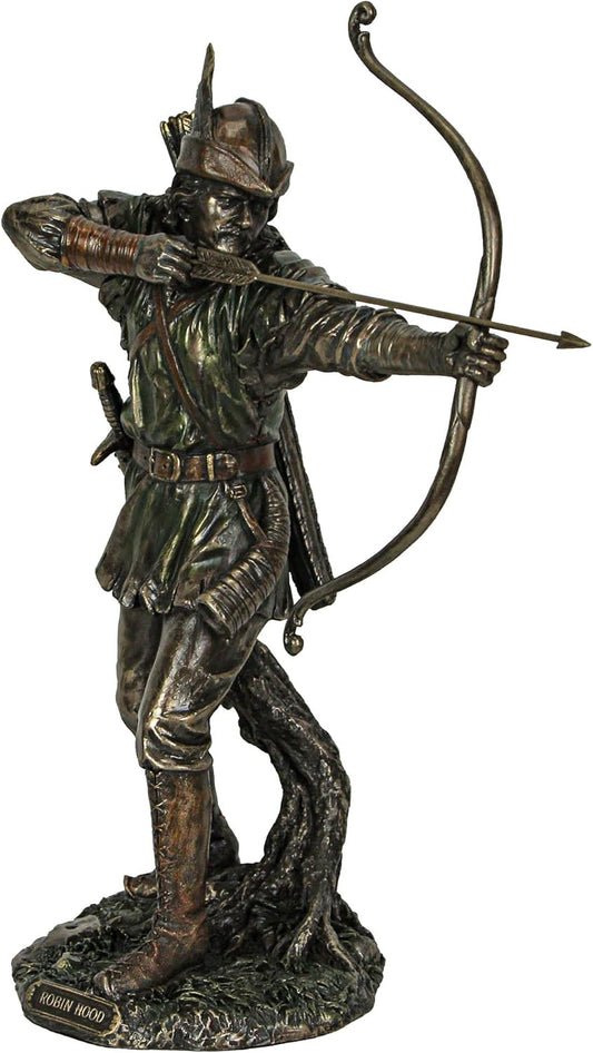 Veronese Design Robin Hood Shooting Arrow Bronze Finish Statue 12 Inches Tall