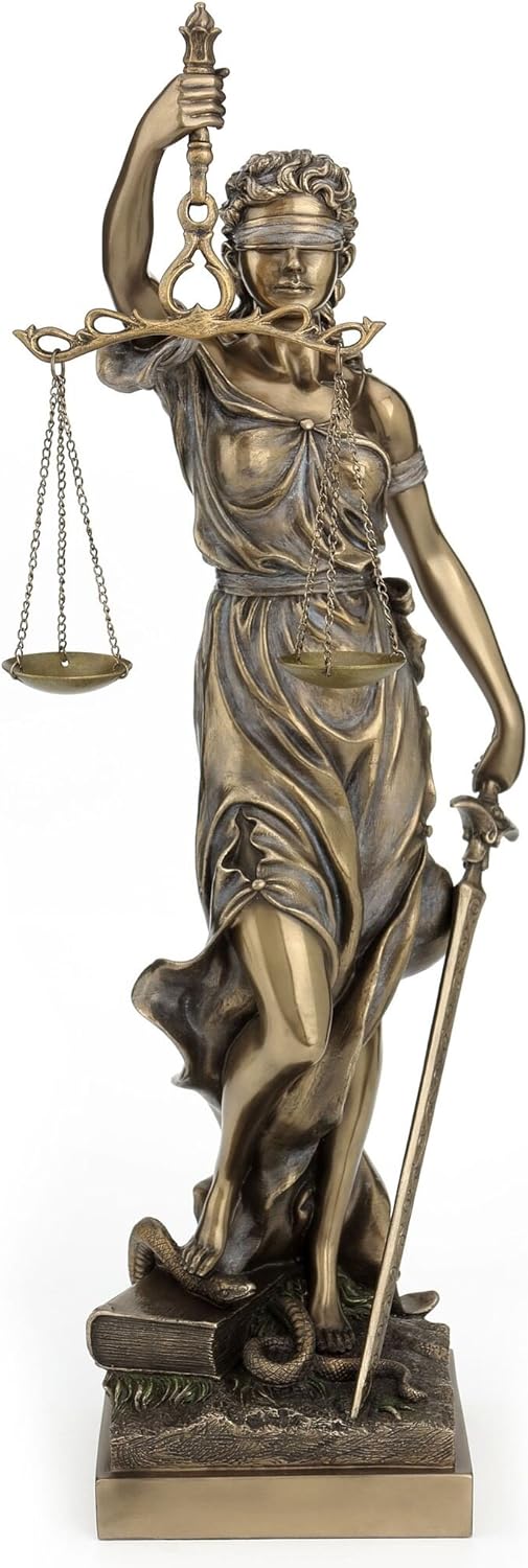 Veronese Design Large Bronze Finish Lady Justice 18 Inch Statue Sculpture