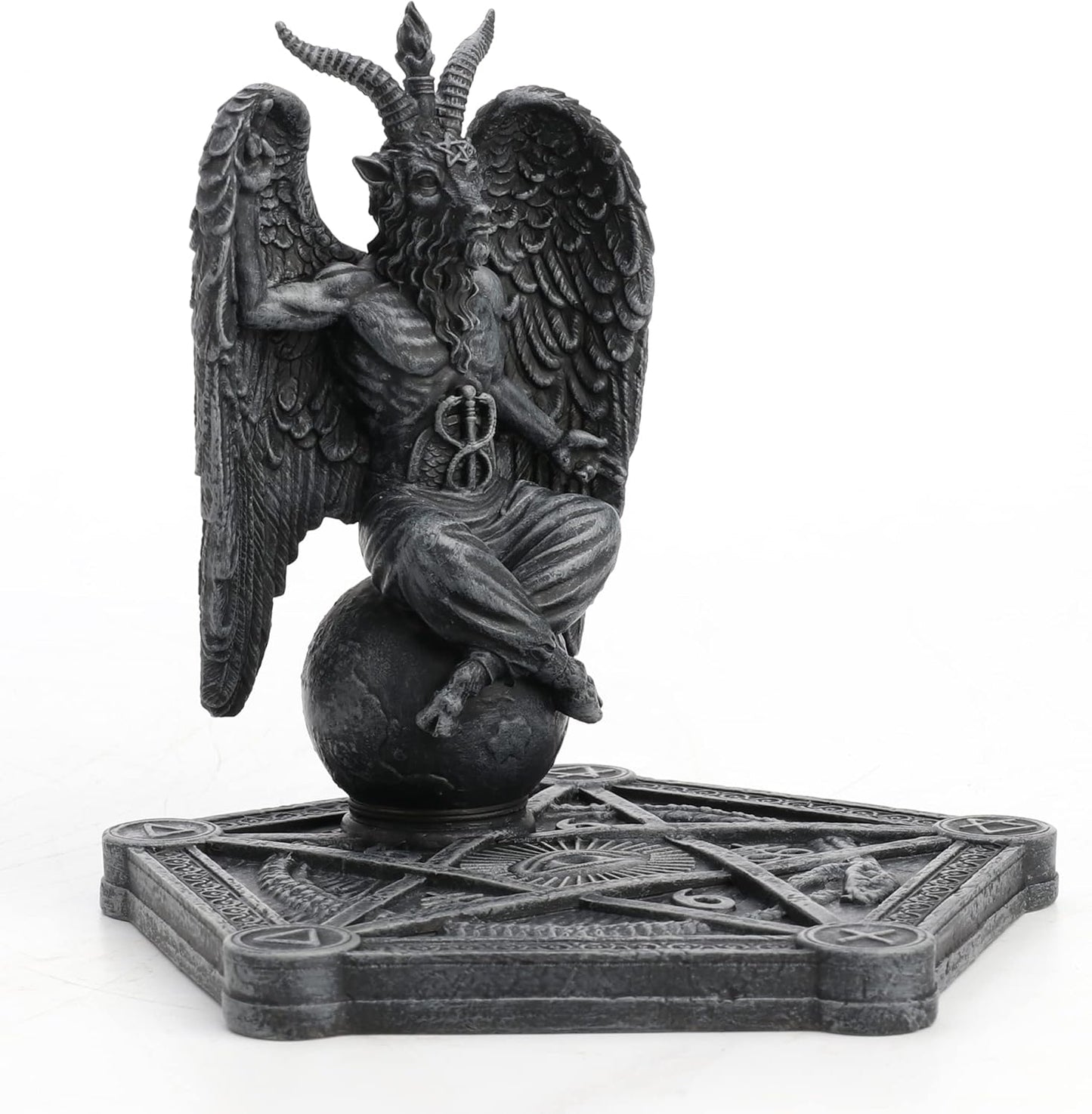 Veronese Design Incense Stick Burner Statue - Resin Pentagram Baphomet Sculpture