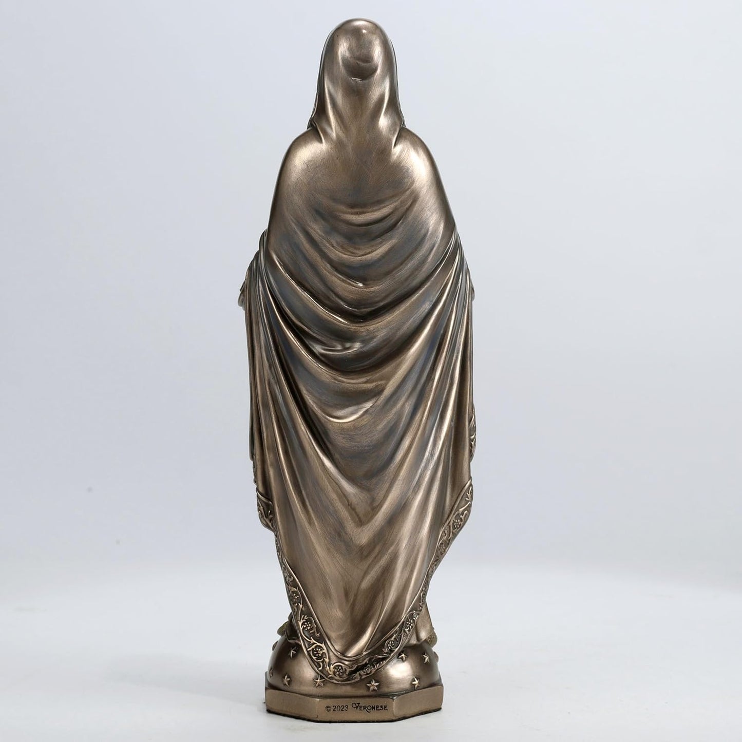 Veronese Design 8 7/8 Inch Our Lady of Grace Virgin Mary Cold Cast Resin Statue Bronze Finish Sculpture Religious Home Decor