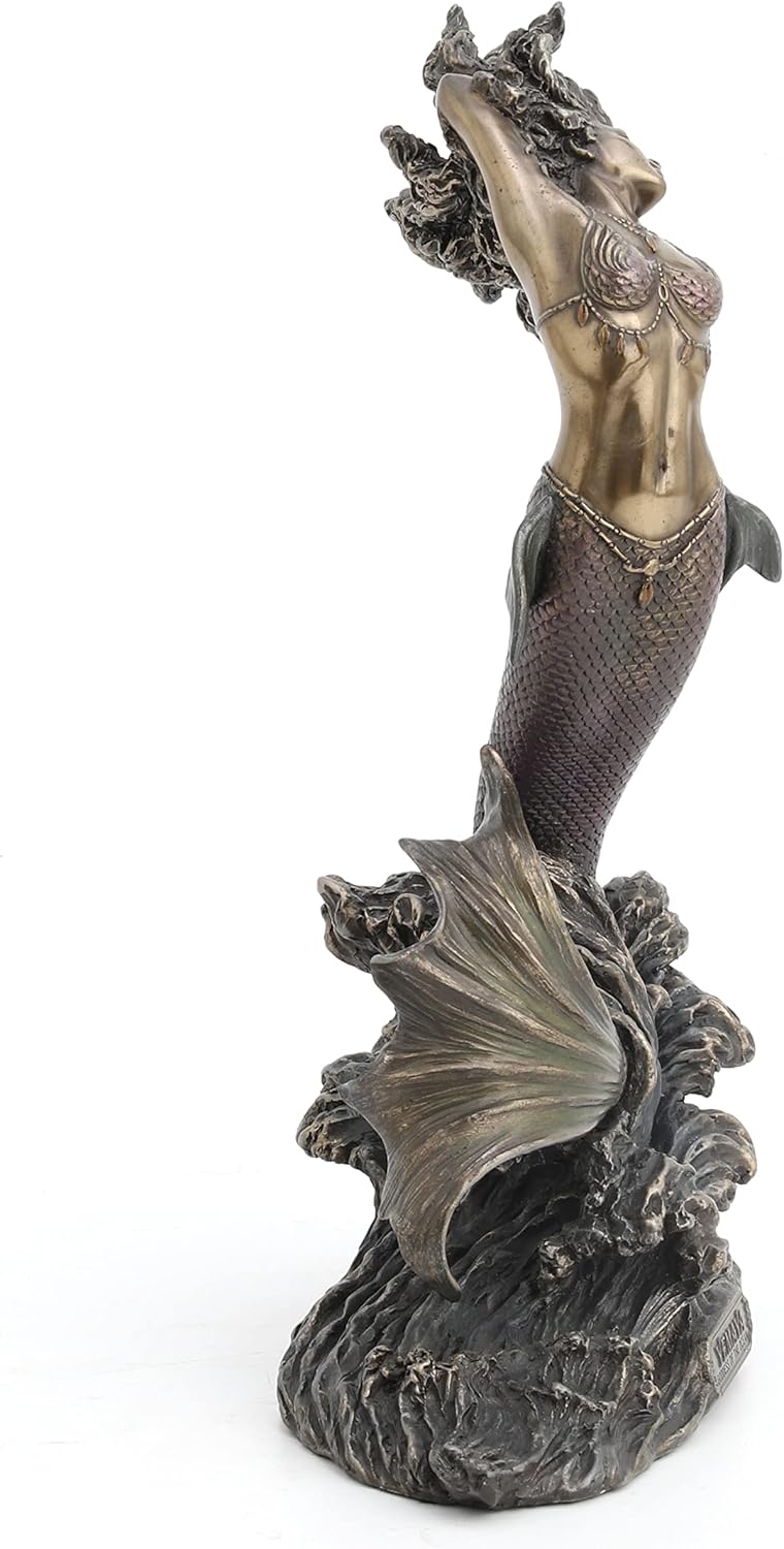 Veronese Design 10 5/8 Inch Yemaya Goddess of The Seas Cold Cast Resin Bronze Finish Santeria Sculpture