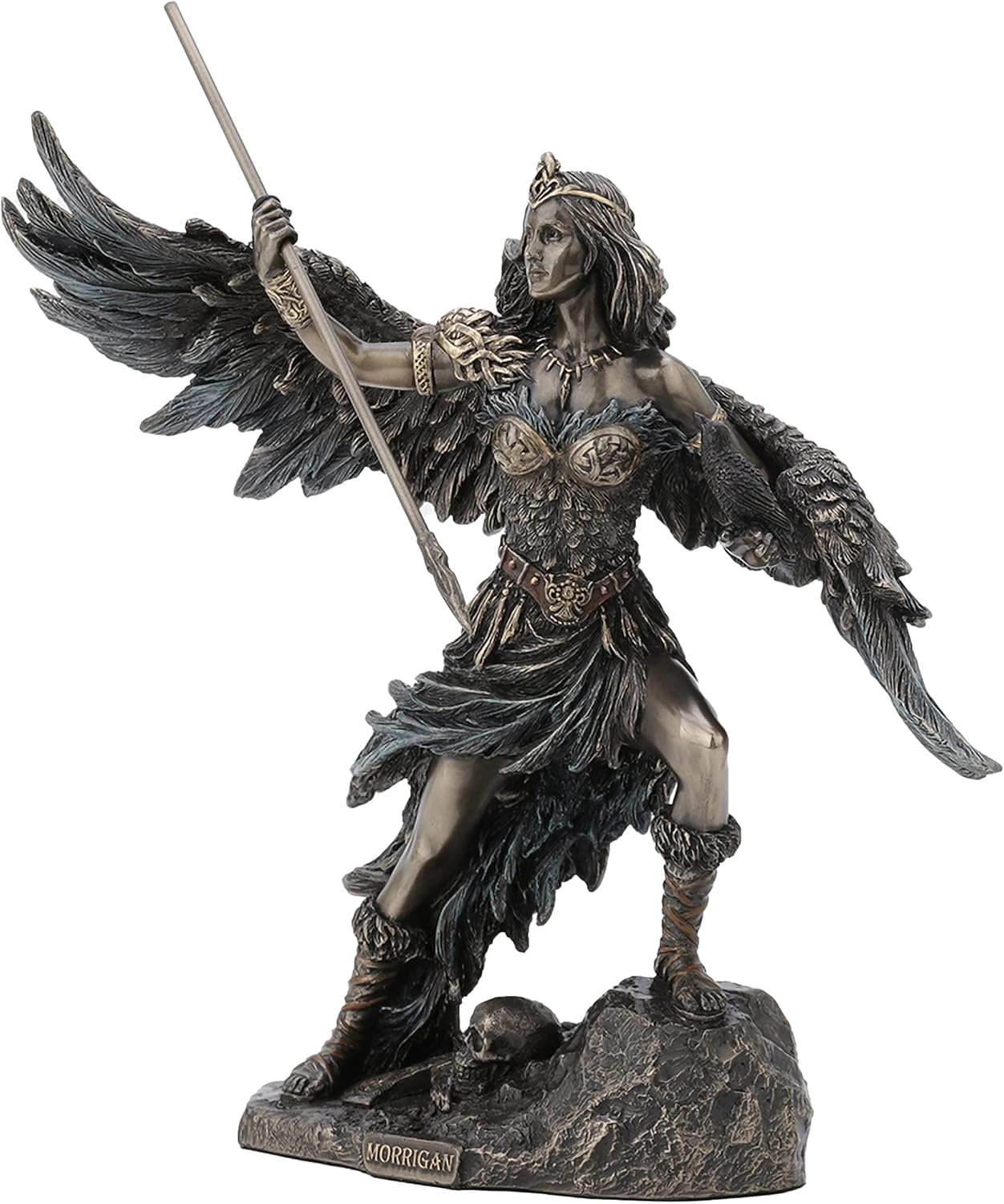 Veronese Design The Morrigan Celtic Phantom Queen Goddess of Battle Bronze Finish Statue, Length 8 5/8 x Width 4 3/8 x Height 8 5/8 (Inch) (WU77827A4)