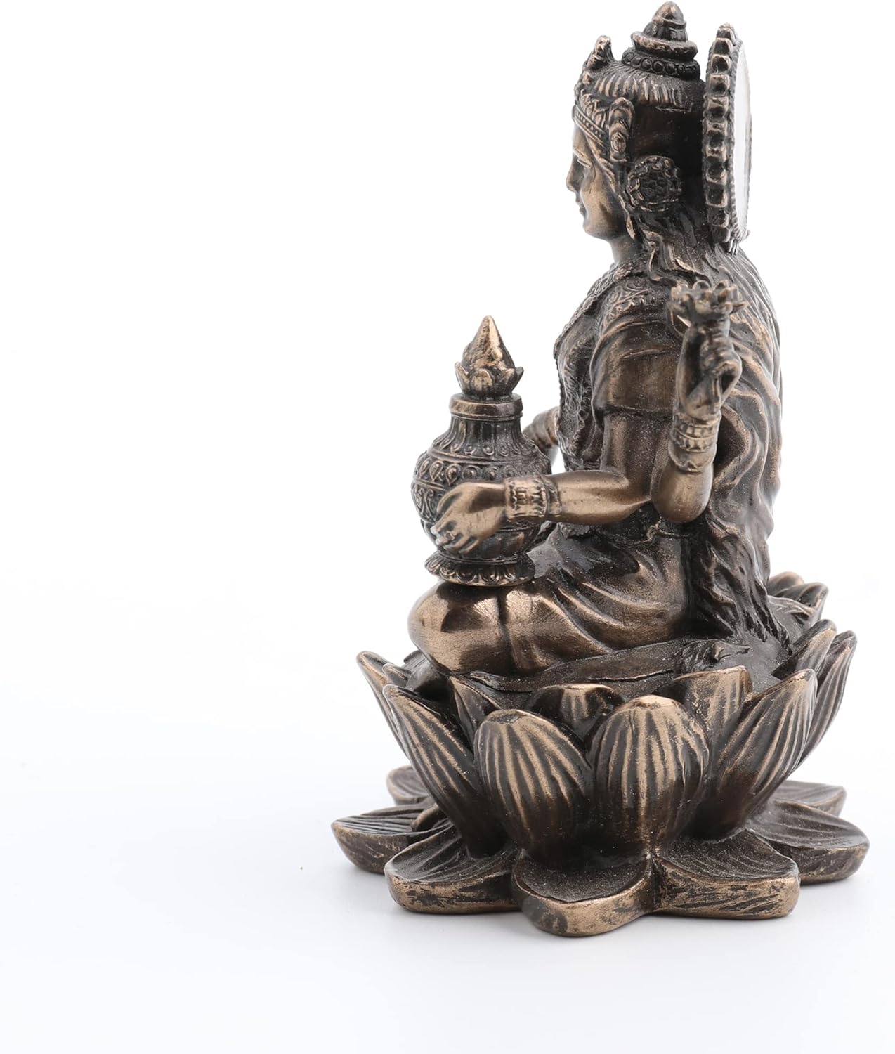 Veronese Design Bronze Finish Lakshmi Hindu Goddess On Lotus Figurine